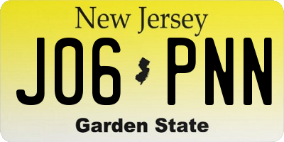 NJ license plate J06PNN