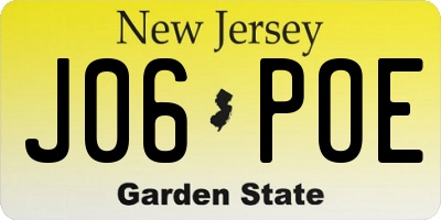 NJ license plate J06POE