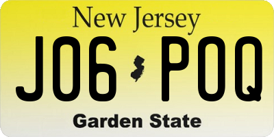 NJ license plate J06POQ