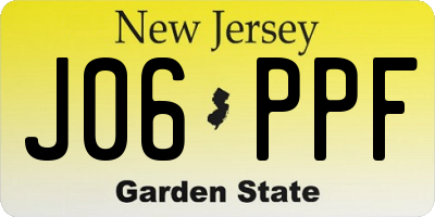 NJ license plate J06PPF