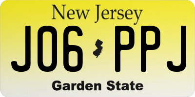 NJ license plate J06PPJ