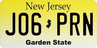 NJ license plate J06PRN