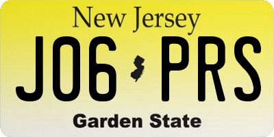 NJ license plate J06PRS