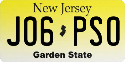 NJ license plate J06PSO