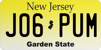 NJ license plate J06PUM