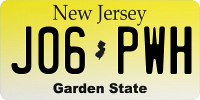 NJ license plate J06PWH