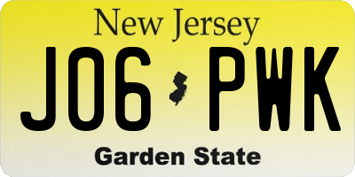 NJ license plate J06PWK