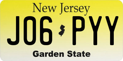 NJ license plate J06PYY