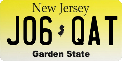 NJ license plate J06QAT
