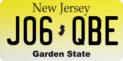 NJ license plate J06QBE