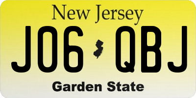 NJ license plate J06QBJ