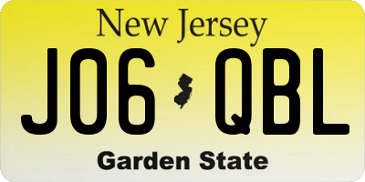 NJ license plate J06QBL