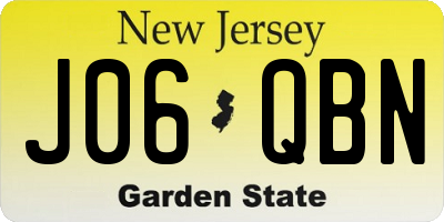 NJ license plate J06QBN