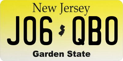 NJ license plate J06QBO