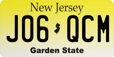 NJ license plate J06QCM