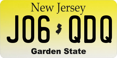 NJ license plate J06QDQ
