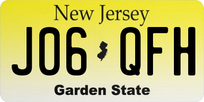 NJ license plate J06QFH