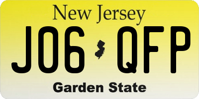 NJ license plate J06QFP