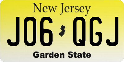 NJ license plate J06QGJ