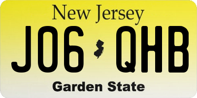 NJ license plate J06QHB