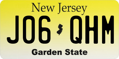 NJ license plate J06QHM