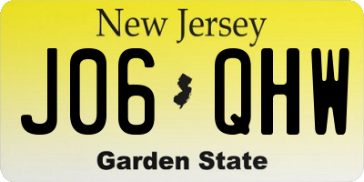 NJ license plate J06QHW