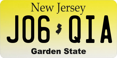 NJ license plate J06QIA