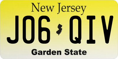 NJ license plate J06QIV