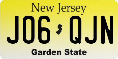 NJ license plate J06QJN