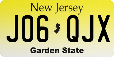 NJ license plate J06QJX