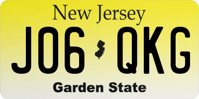 NJ license plate J06QKG