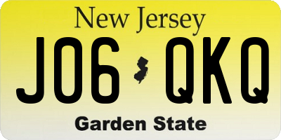 NJ license plate J06QKQ