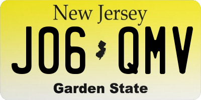 NJ license plate J06QMV