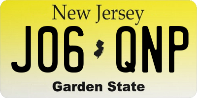 NJ license plate J06QNP
