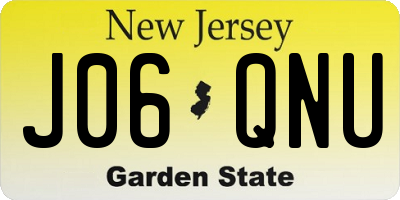 NJ license plate J06QNU