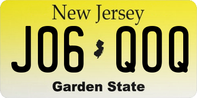 NJ license plate J06QOQ
