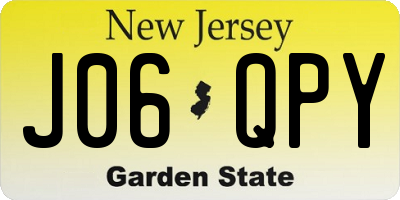 NJ license plate J06QPY