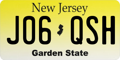 NJ license plate J06QSH