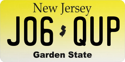 NJ license plate J06QUP