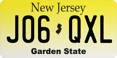 NJ license plate J06QXL