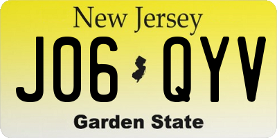 NJ license plate J06QYV