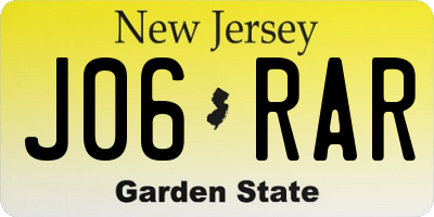 NJ license plate J06RAR