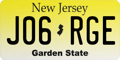 NJ license plate J06RGE