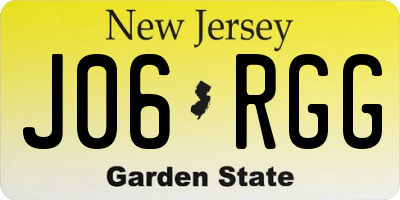 NJ license plate J06RGG