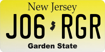 NJ license plate J06RGR