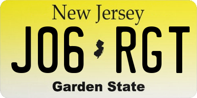 NJ license plate J06RGT