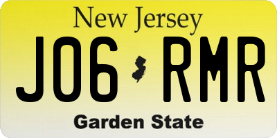 NJ license plate J06RMR