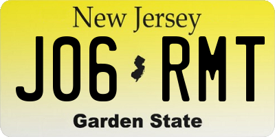 NJ license plate J06RMT