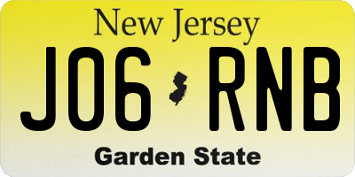 NJ license plate J06RNB