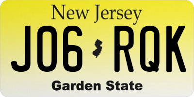 NJ license plate J06RQK